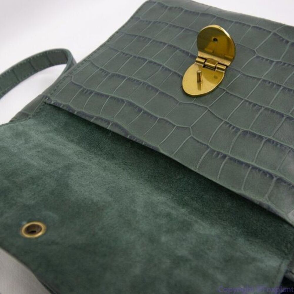 New! Madewell The Mini Abroad Crossbody Bag Croc Embossed Leather - Picture 11 of 16